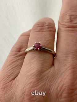Genuine Silver Ruby, Beautiful Antique Solitaire Ring