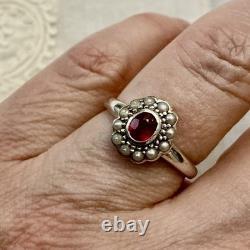 Genuine Sublime Ruby, Fine Pearl, Solid Silver, Very Beautiful Antique Ring