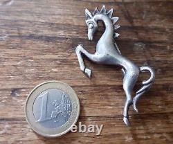 Georg JENSEN antique zoomorphic horse brooch jewelry in solid silver brutalist art