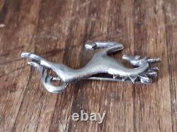 Georg JENSEN antique zoomorphic horse brooch jewelry in solid silver brutalist art