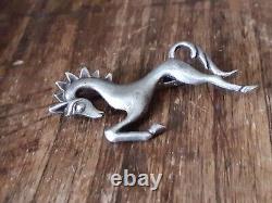 Georg JENSEN antique zoomorphic horse brooch jewelry in solid silver brutalist art