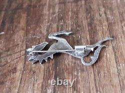 Georg JENSEN antique zoomorphic horse brooch jewelry in solid silver brutalist art