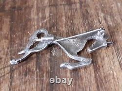 Georg JENSEN antique zoomorphic horse brooch jewelry in solid silver brutalist art
