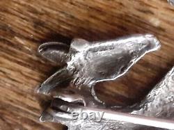 Georg JENSEN antique zoomorphic horse brooch jewelry in solid silver brutalist art