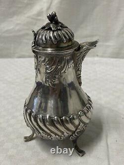 Goldsmith L. Lapar Ancienne Chocolatier Argent Massif Louis XV Poinçon Minerve