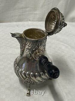 Goldsmith L. Lapar Ancienne Chocolatier Argent Massif Louis XV Poinçon Minerve