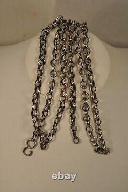 Heavy Syrup Necklace Old Solid Silver Antilles Regional Antique Chain