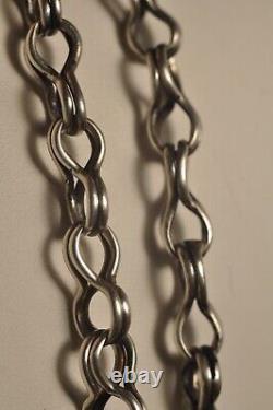 Heavy Syrup Necklace Old Solid Silver Antilles Regional Antique Chain