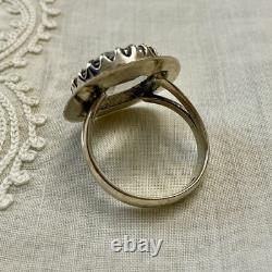 Huge Hand-Cut Topaz, Solid Silver, Large Antique Ring, Designer
