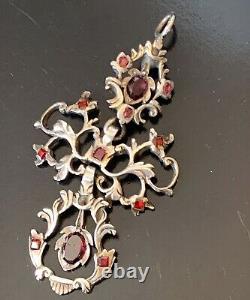 Hungarian Austro Pendant Silver Grenat Antique Hungarian Garnet During