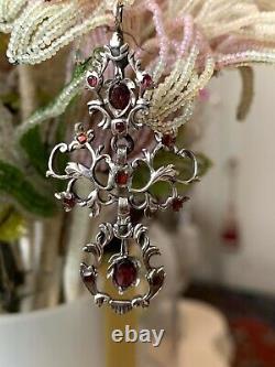 Hungarian Austro Pendant Silver Grenat Antique Hungarian Garnet During