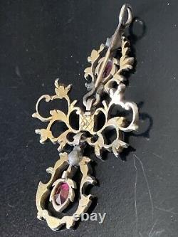 Hungarian Austro Pendant Silver Grenat Antique Hungarian Garnet During