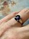 Imposing Solitaire Genuine Sapphire + 3 Carat Ancient Solid Silver Ring