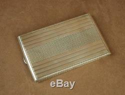 Important Box, Ancient Art Deco Cigarette Case In Silver 170g