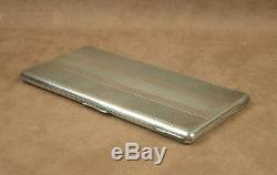 Important Box, Ancient Art Deco Cigarette Case In Solid Silver 218g