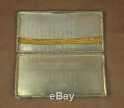 Important Box, Ancient Art Deco Cigarette Case In Solid Silver 218g