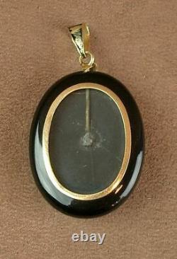 Important Pendentif Ancien Onyx Perles - Or 18k 19th Napoleon III Reliquaire