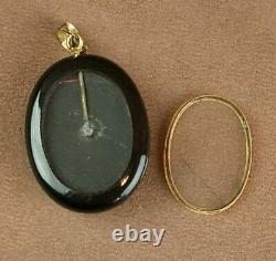 Important Pendentif Ancien Onyx Perles - Or 18k 19th Napoleon III Reliquaire