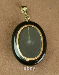 Important Pendentif Ancien Onyx Perles - Or 18k 19th Napoleon III Reliquaire