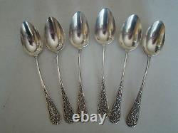 In solid silver, six superb antique coffee spoons, weight 126 grs #641#