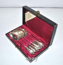 KABEL Lot of 6 antique coffee spoons 19th century Alsace STERLING SILVER Minerva 90g