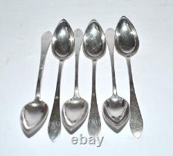 KABEL Lot of 6 antique coffee spoons 19th century Alsace STERLING SILVER Minerva 90g