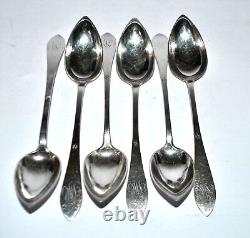 KABEL Lot of 6 antique coffee spoons 19th century Alsace STERLING SILVER Minerva 90g