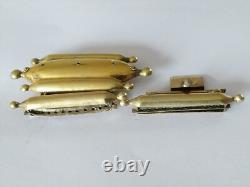 LOT OF ANTIQUE EMPIRE SILVER GILT CLASPS 1819 1838 CORAL BEADS jewelry