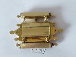 LOT OF ANTIQUE EMPIRE SILVER GILT CLASPS 1819 1838 CORAL BEADS jewelry