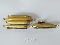LOT OF ANTIQUE EMPIRE SILVER GILT CLASPS 1819 1838 CORAL BEADS jewelry