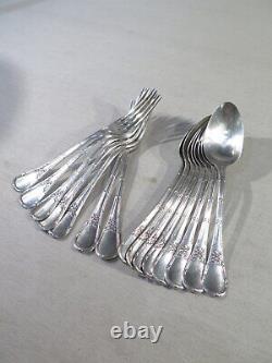 Laignier Ancienne Suite Cutlery Entremets Monogram Dp Silver Massif Louis 16