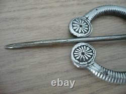 Large 19th 19th Solid Silver Fibula 117.6g 17cm Long