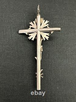 Large 19th Century Antique Solid Silver Pectoral Cross