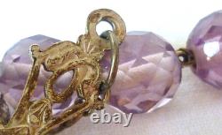 Large Antique Rosary in Solid Silver and Colored Glass Beads