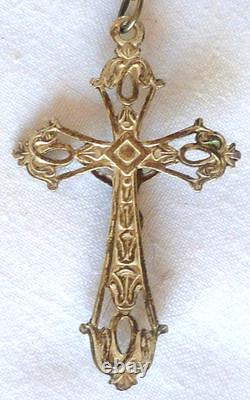Large Antique Rosary in Solid Silver and Colored Glass Beads