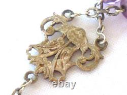 Large Antique Rosary in Solid Silver and Colored Glass Beads