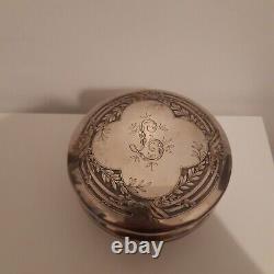 Large Antique Silver Box Massif Punch Minerve