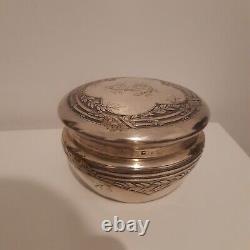 Large Antique Silver Box Massif Punch Minerve