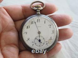 Large Antique Solid Silver Havila Pocket Watch