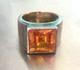 Large Antique Solid Silver Ring &ndash; Imperial Topaz &ndash; Size 52 Signet Ring &ndash; Art Deco &ndash; 925