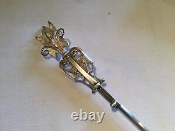 Large Fork, Antique Retractable Meat Fork, Sterling Silver, Box