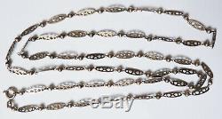 Large Necklace Chain Necklace In Sterling Silver Silver Chain Antique Jewel