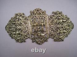 Large Old Belt Buckle In Gold Silver South East Asia