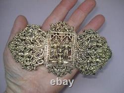 Large Old Belt Buckle In Gold Silver South East Asia