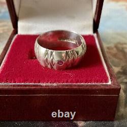 Large Old Solitary Ring Ruby, Silver Massif, Scissors