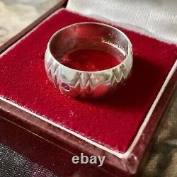 Large Old Solitary Ring Ruby, Silver Massif, Scissors
