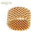 Large Old Style Ring In Silver Rhodiee Yellow Gold 14g In The Shape Of Mesh