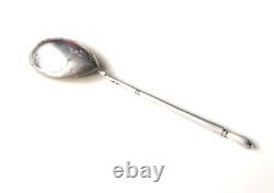 Large antique Russian solid silver 84 hallmark caviar spoon