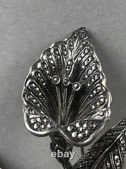 Large antique solid silver quality jewelry brooch