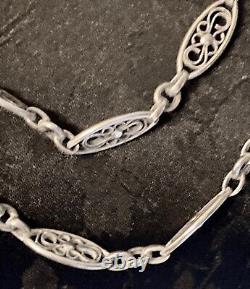 Long necklace in solid silver with beautiful links 150 cm